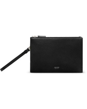 Tom Ford Perforated Clutch Bag - Black
