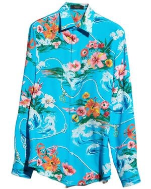 Gucci Floral-Print Shirt - Blue