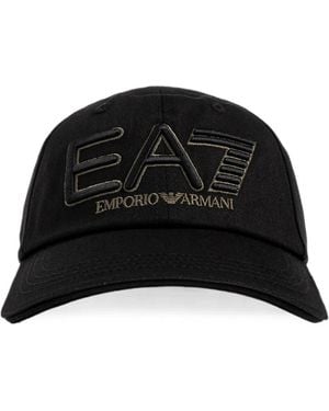 EA7 Logo-Embroidered Baseball Cap - Black