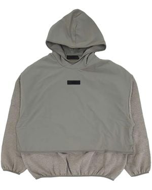 Fear Of God Logo Patch Panelled Hoodie - Grey