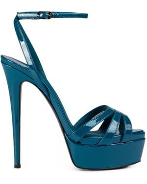 Le Silla Lola Patent Leather Sandals - Blue