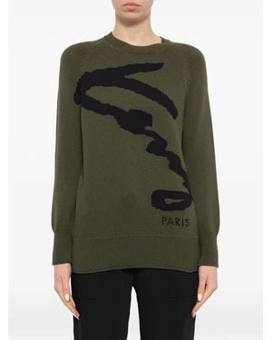 KENZO Pullover Mit Raglanärmeln - Grün