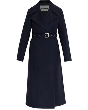 Jil Sander Belted Coat - Blue