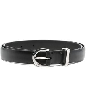 KHAITE Luna Leather Belt - Black