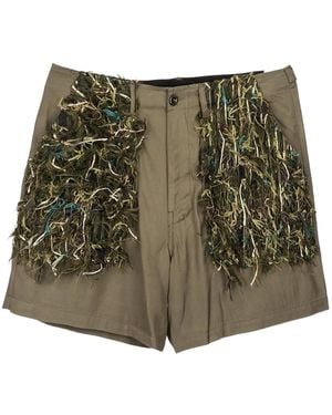 4SDESIGNS Embellished Shorts - Green