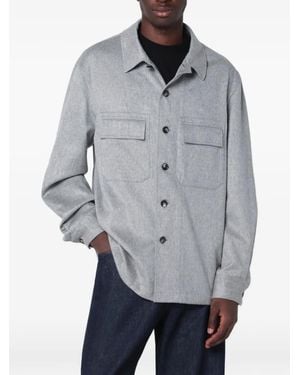 ZEGNA Beaver Cashmere Overshirt - Grey