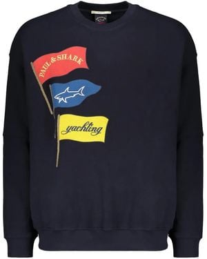 Paul & Shark Embroidered-Detail Sweatshirt - Blue