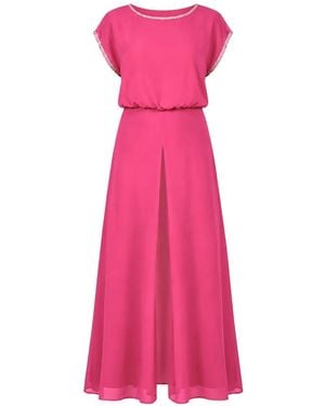 FRANK LYMAN Vestido Largo Con Apliques De Cristal - Rosa