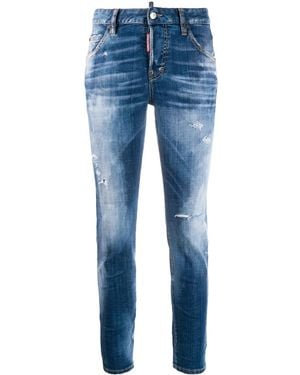DSquared² Distressed Skinny Jeans - Blue