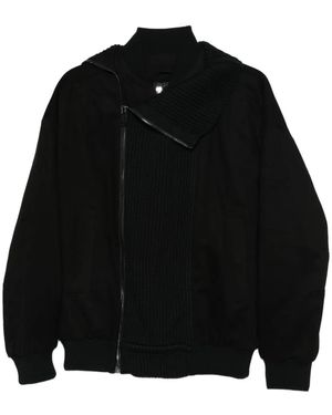 Patrizia Pepe Ribbed-Knit Jacket - Black