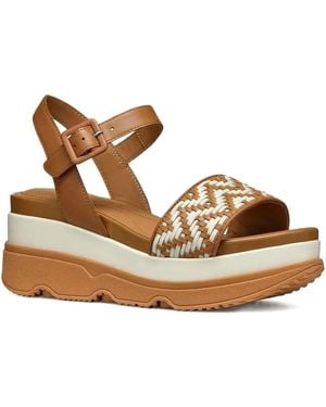 Geox 70Mm Gardenia Woven-Leather Sandals - Marrone