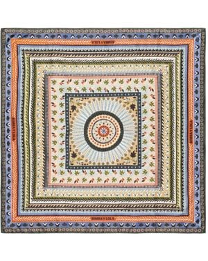 Bimba Y Lola Khaki Concentric Frame Scarf - Metallic