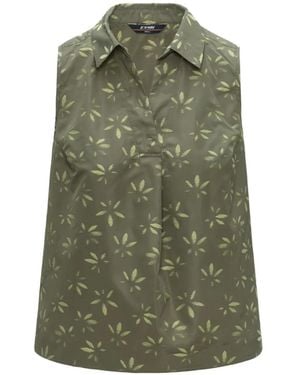 K-Way Anty Emby Jacquard Sleeveless Tank Top - Green