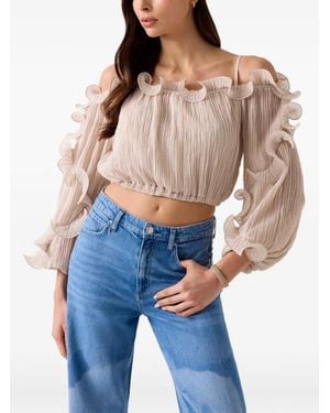 Guess Chiffon Ruffle Top - Blue
