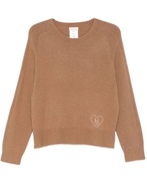 Liu Jo Heart-Motif Jumper - Natural