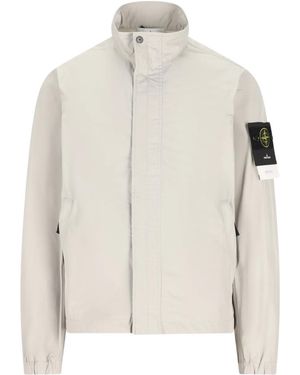Stone Island ハイネック パッチ ジャケット - ホワイト