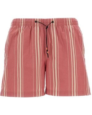 Roberto Ricci Designs Short De Bain Rayé À Lien De Resserrage - Rouge