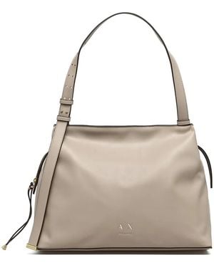 ARMANI EXCHANGE Zip-Clousure Shoulder Bag - Natural