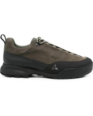 ROA Suede Panelled Trainers - Black