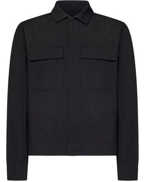 Low Brand Seersucker-Hemdjacke - Schwarz