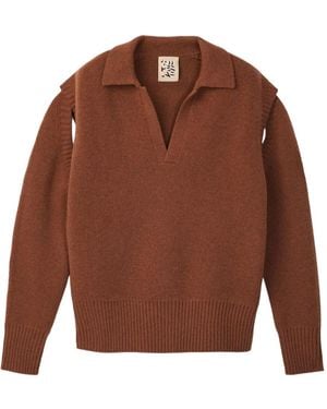 CAMPERLAB Pullover Mit Polokragen - Braun