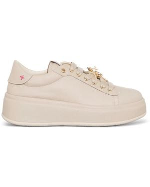 GIO+ Embellished-Laces Platform Sneakers - Natural