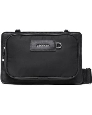 Calvin Klein Logo-Patch Shoulder Bag - Black