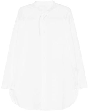 Yohji Yamamoto Stand-Collar Long-Sleeve Shirt - White