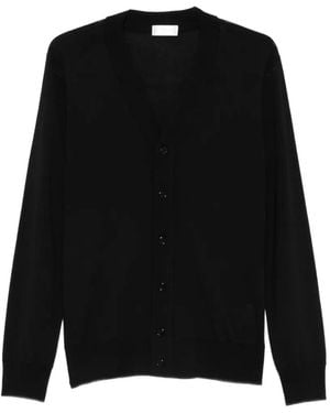 Paolo Pecora V-Neck Button-Up Cardigan - Black