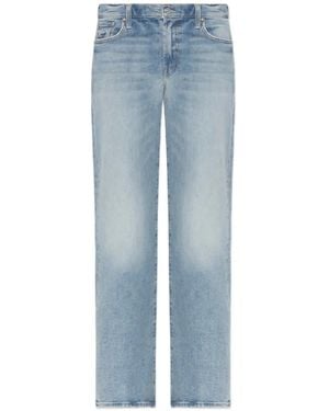 Mother Heart-Patch Straight-Leg Jeans - Blue