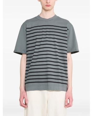 Margaret Howell Camiseta Overdye A Rayas - Azul