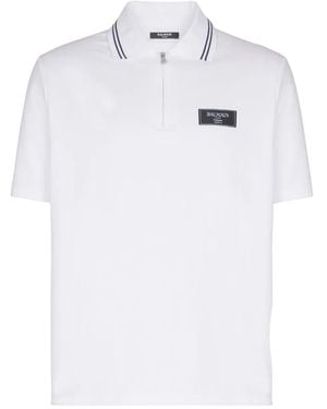 Balmain Polo con monograma - Blanco