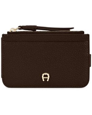 Aigner Porte-Cartes Paola En Cuir Grainé - Brown