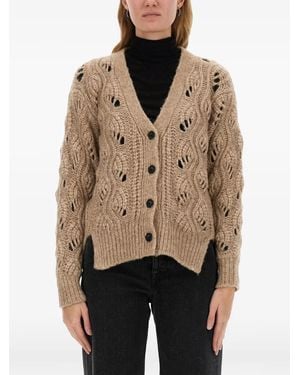 Mila Schon Open-Knit Cardigan - Natural