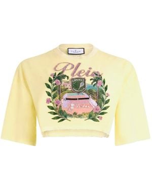 Philipp Plein Embellished Crop Top - Metallic