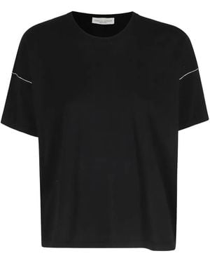 Roberto Collina Piping-Detail Dropped-Shoulder T-Shirt - Black