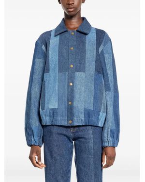 E.L.V. Denim Kara Bomber Jacket - Blue