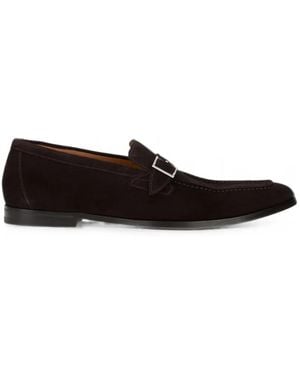 Doucal's Buckle-Strap Suede Loafers - White