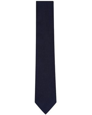 ZEGNA Micro-Patterned Silk Tie - Blue
