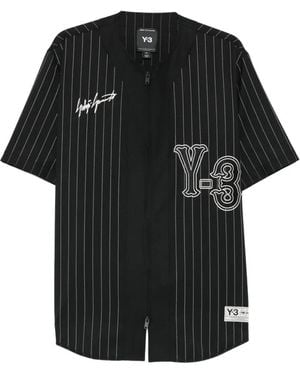 Y-3 Shirt Met Krijtstreep En Rits - Zwart