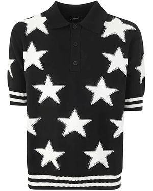 Balmain Star-Motif Polo Top - Black