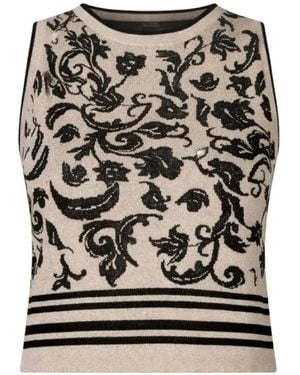 Liu Jo Crew-Neck Ribbed-Knit Vest - Black