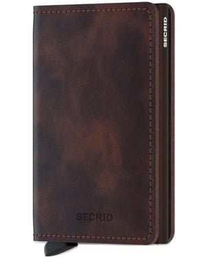 Secrid Slimwallet Leather Cardholder - Brown