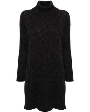 N.Peal Cashmere Cable-Knitted Dress - Black