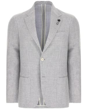Lardini Single-Breasted Tailored Blazer - Grey