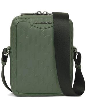 KARL LAGERFELD K/Loom Leather Crossbody Bag - Green