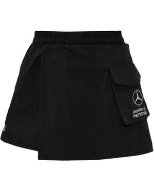 Y-3 X Mercedes Logo-Print Shorts - Black