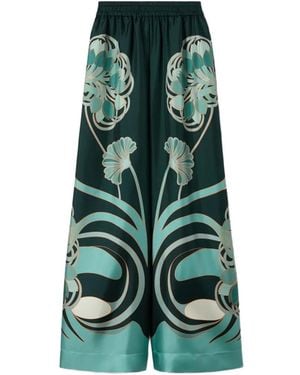 La DoubleJ Floral-Print Trousers - Green