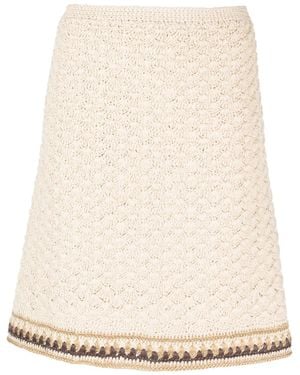 Tory Burch High-Waisted Knitted Skirt - Natural