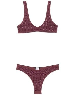 VENUJA Crystal-Embellished Bikini Set - Purple